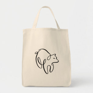 Bolso De Tela Oso caligráfico de penwork