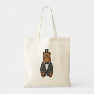 Bolso De Tela Oso como novio con chaqueta