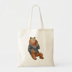 Bolso De Tela Oso como secretario con teléfono
