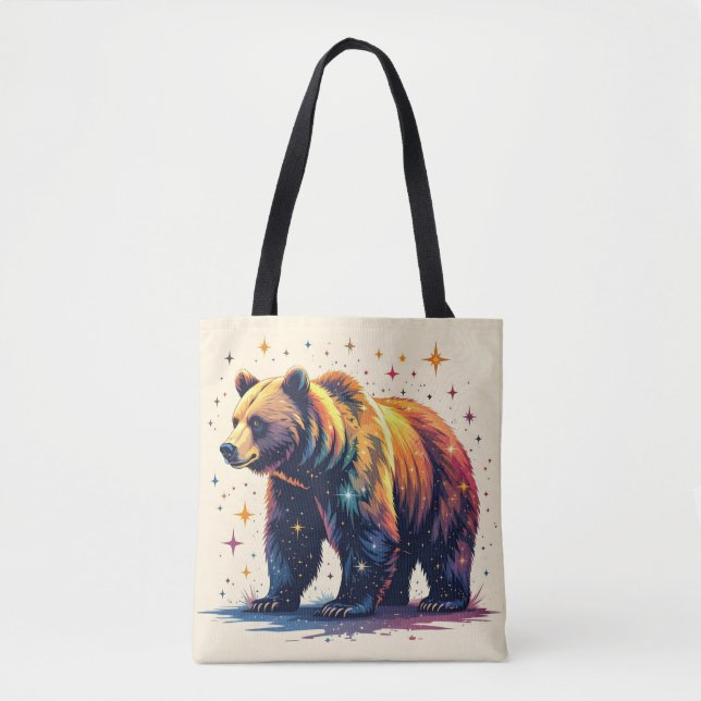 Bolso De Tela Oso con estrellas (Anverso)