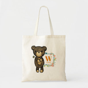 Bolso De Tela Oso Cubierto, Flor Amarilla y Personalizado de gui