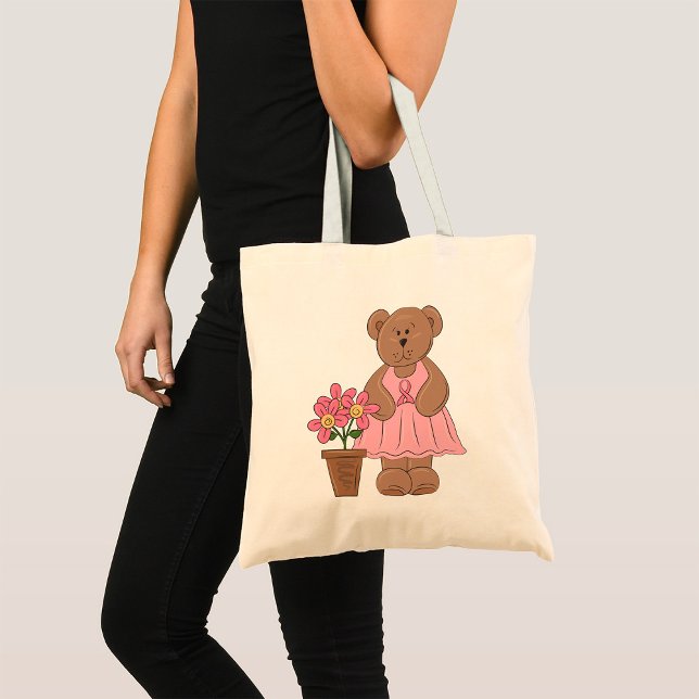 Bolso De Tela Oso de concientización sobre el cáncer de mama con (Subido por el creador)