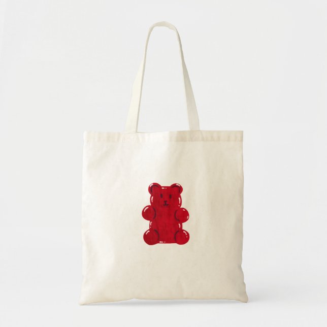 Bolso De Tela oso de goma roja (Frente)