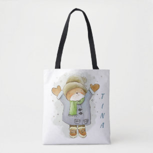 Bolso De Tela Oso de invierno personalizado