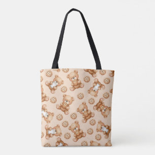 Bolso De Tela Oso de Leche y Galletas Dulces Patrón Sin Costuras