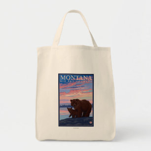 Bolso De Tela Oso de MontanaMomma y viaje del vintage de Cub
