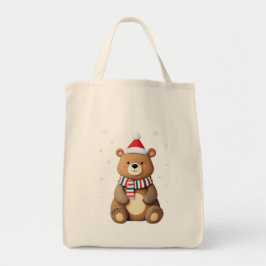 Bolso De Tela Oso de Navidad