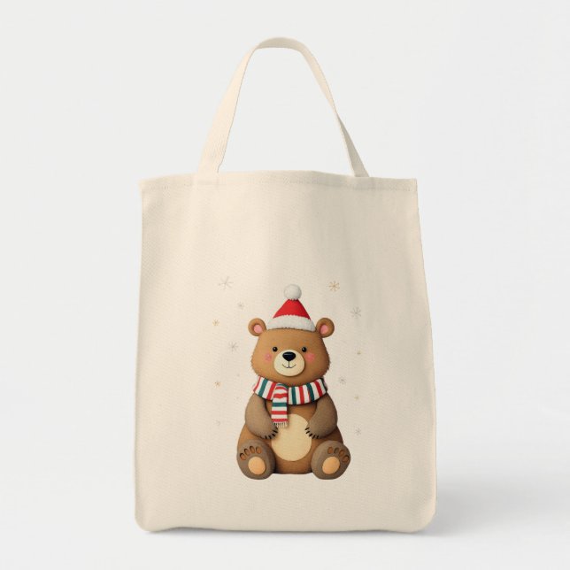 Bolso De Tela Oso de Navidad (Frente)