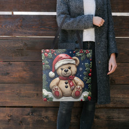 Bolso De Tela Oso de Navidades de nieve
