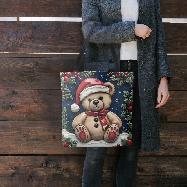 Bolso De Tela Oso de Navidades de nieve (Subido por el creador)