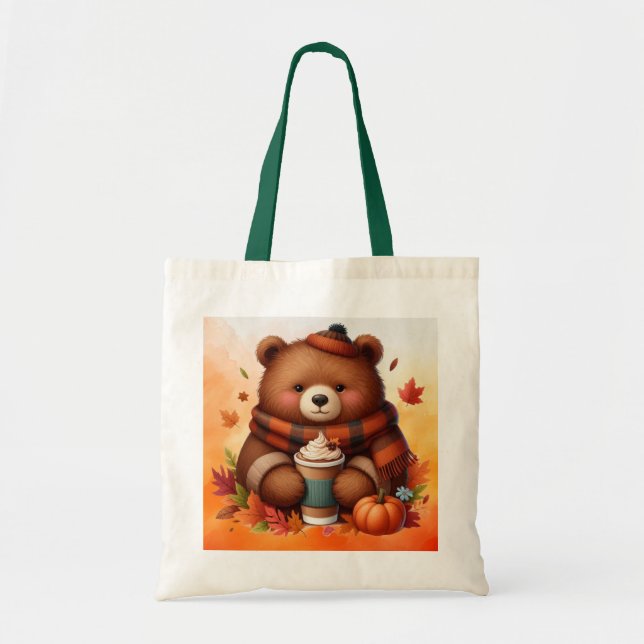 Bolso De Tela Oso de otoño rústico/vintage (Frente)