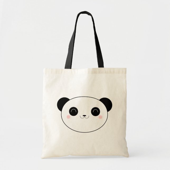 Bolso De Tela Oso de panda feliz de Kawaii (Frente)