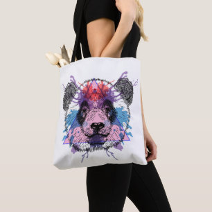 Bolso De Tela Oso de panda geométrico