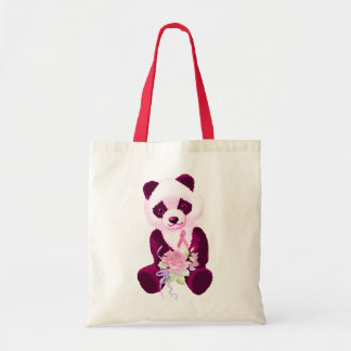 Bolso De Tela Oso de panda rosado de la cinta