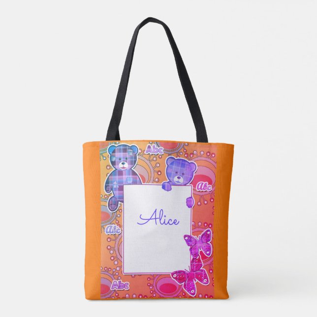 Bolso De Tela Oso de peluche, bebé (Reverso)