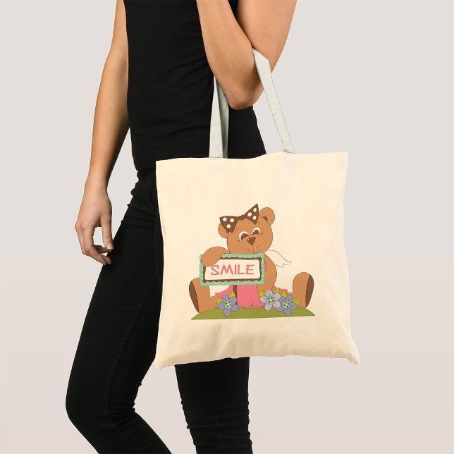 Bolso De Tela Oso de peluche con Rótulo de sonrisa de arrastre (Subido por el creador)