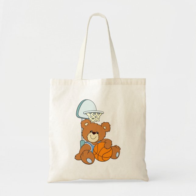Bolso De Tela Oso de peluche del baloncesto (Frente)