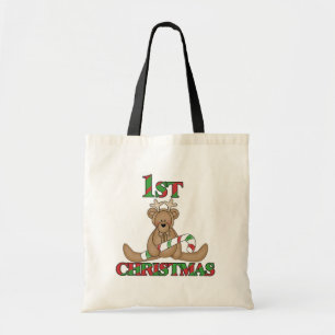 Bolso De Tela Oso de peluche Muy primer Navidades camisetas y re