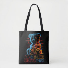 Bolso De Tela Oso de peluche Neon ABC