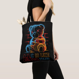 Bolso De Tela Oso de peluche Neon ABC