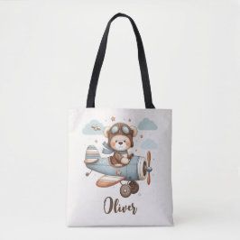 Bolso De Tela Oso de peluche piloto caprichoso personalizado