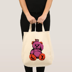Bolso De Tela Oso de peluche real en púrpura y naranja