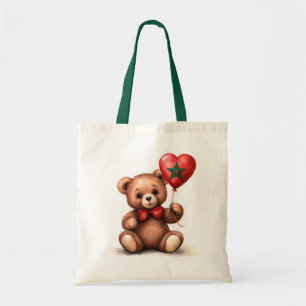 Bolso De Tela oso de peluche y globo con la bandera marroquí.
