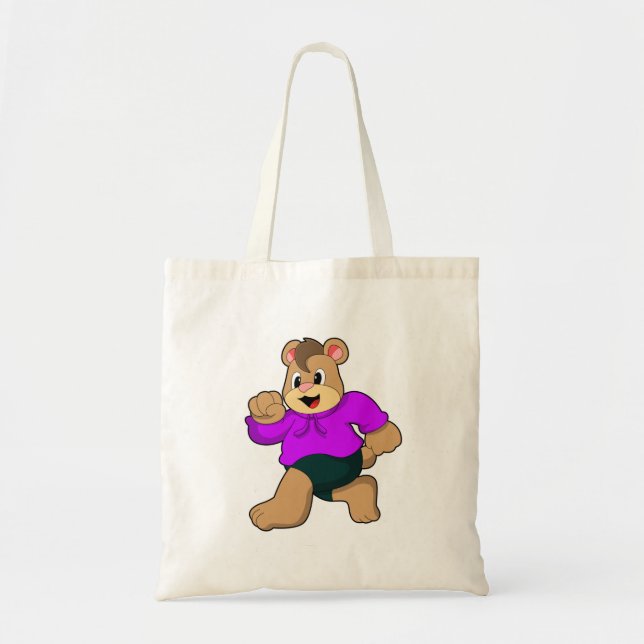 Bolso De Tela Oso en ejecución (Frente)