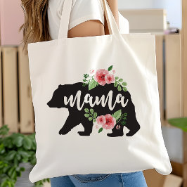 Bolso De Tela Oso Mamá Elegante Floral Rústico Flores Mamá