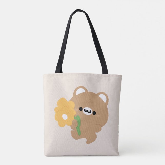 Bolso De Tela Oso marrón romántico (Reverso)