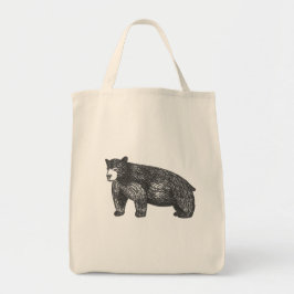 Bolso De Tela Oso negro dibujado a mano artístico