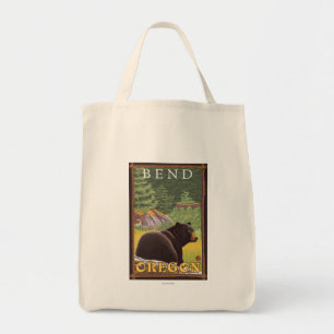 Bolso De Tela Oso negro en el bosque - curva, Oregon