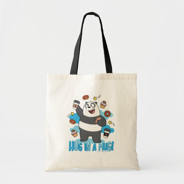 Bolso De Tela Oso Panda - ¡Abrazo en una taza! (Frente)