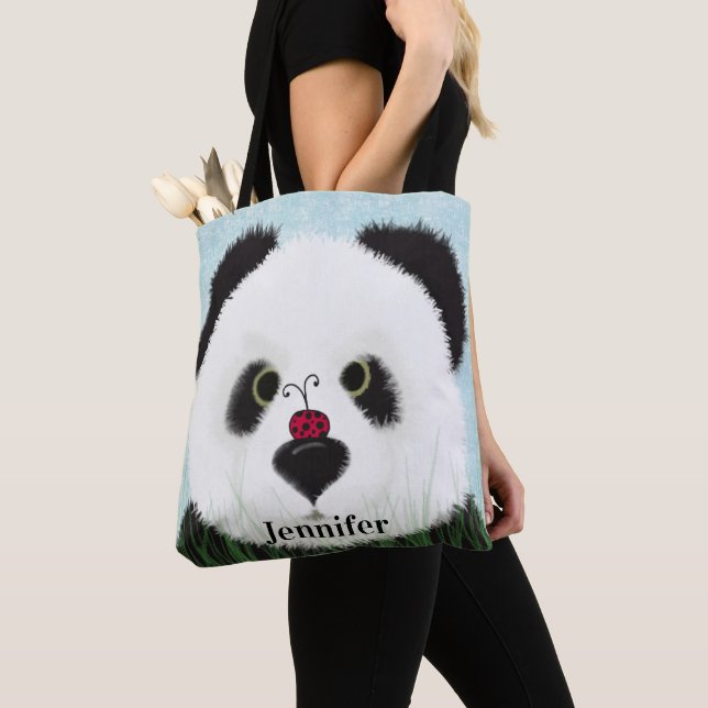 Bolso De Tela Oso Panda Adorable (Detalle)
