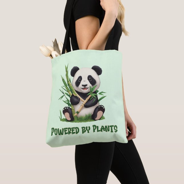 Bolso De Tela Oso Panda alimentado por plantas (Detalle)