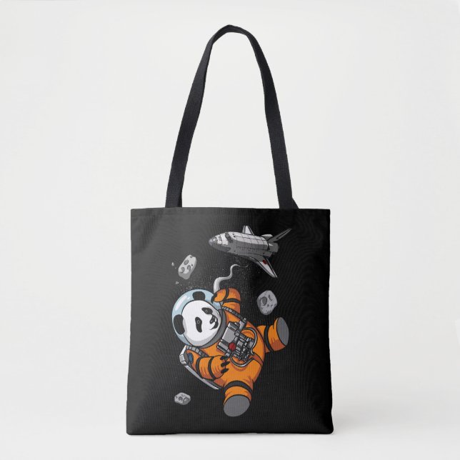 Bolso De Tela Oso Panda Astronauta Espacial Animal Divertido (Anverso)