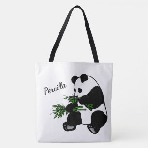 Bolso De Tela Oso Panda Gigante Come Nombre de Bambú