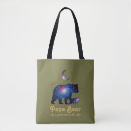 Bolso De Tela Oso Papa Cósmico y Cachorro