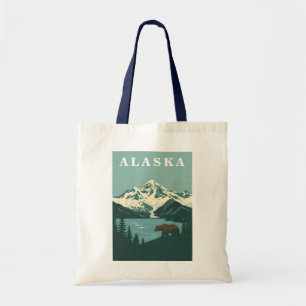 Bolso De Tela Oso Pardo Alaska Retro Travel
