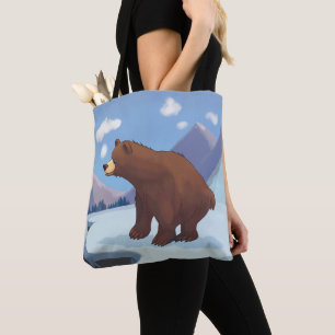 Bolso De Tela Oso pardo en las montañas