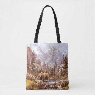 Bolso De Tela Oso pardo en las montañas rocosas / Oso AF-006g