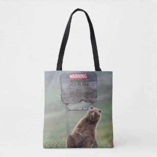 Bolso De Tela Oso Pardo Juega Con Señal