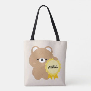 Bolso De Tela Oso pardo pensador excesivo certificado