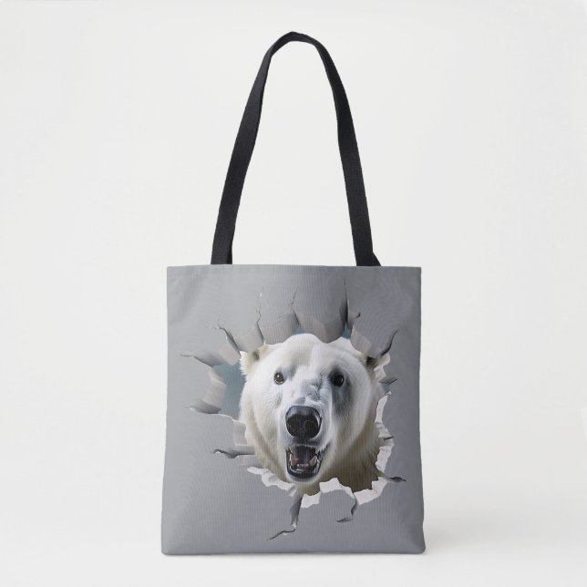 Bolso De Tela Oso Polar (Anverso)