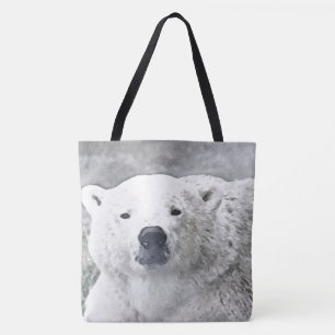Bolso De Tela Oso polar acuarela