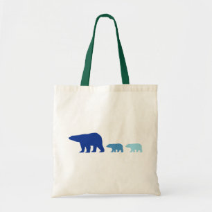 Bolso De Tela Oso Polar Azul