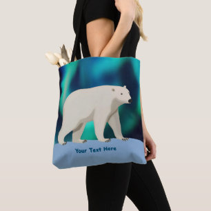 Bolso De Tela Oso Polar Cutáneo y Luces del Norte