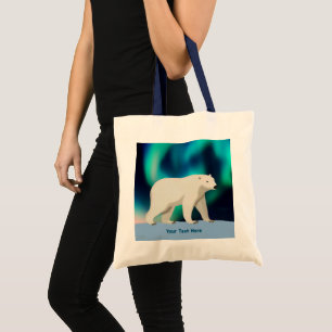 Bolso De Tela Oso Polar Cutáneo y Luces del Norte