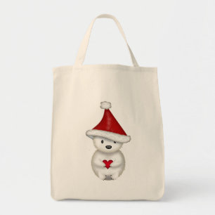 Bolso De Tela Oso Polar de Navidad con Corazón