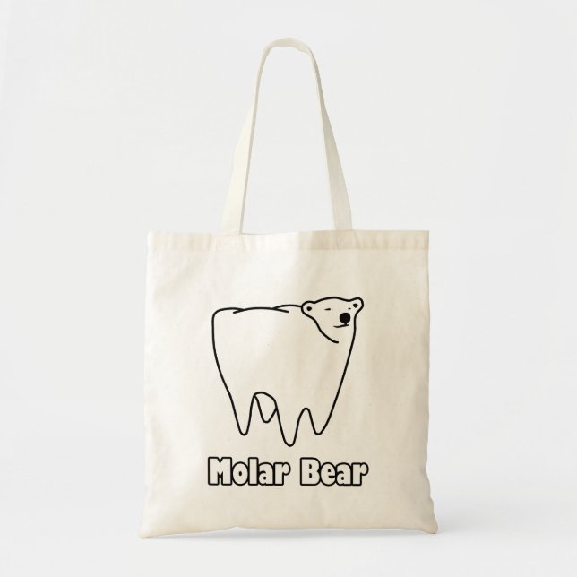 Bolso De Tela Oso polar del diente del oso molar (Frente)